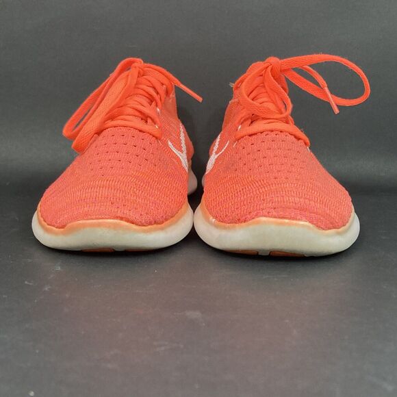 Nike Free RN Flyknit -Women's Sz 7.5 -Orange Knit -Low Running Shoes- 831070-801 - Picture 2 of 10